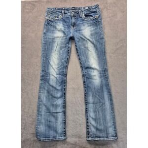 Miss Me Buckle Bootcut Jeans Womens 34 JE5180B5L Medium Wash Embellished Y2K